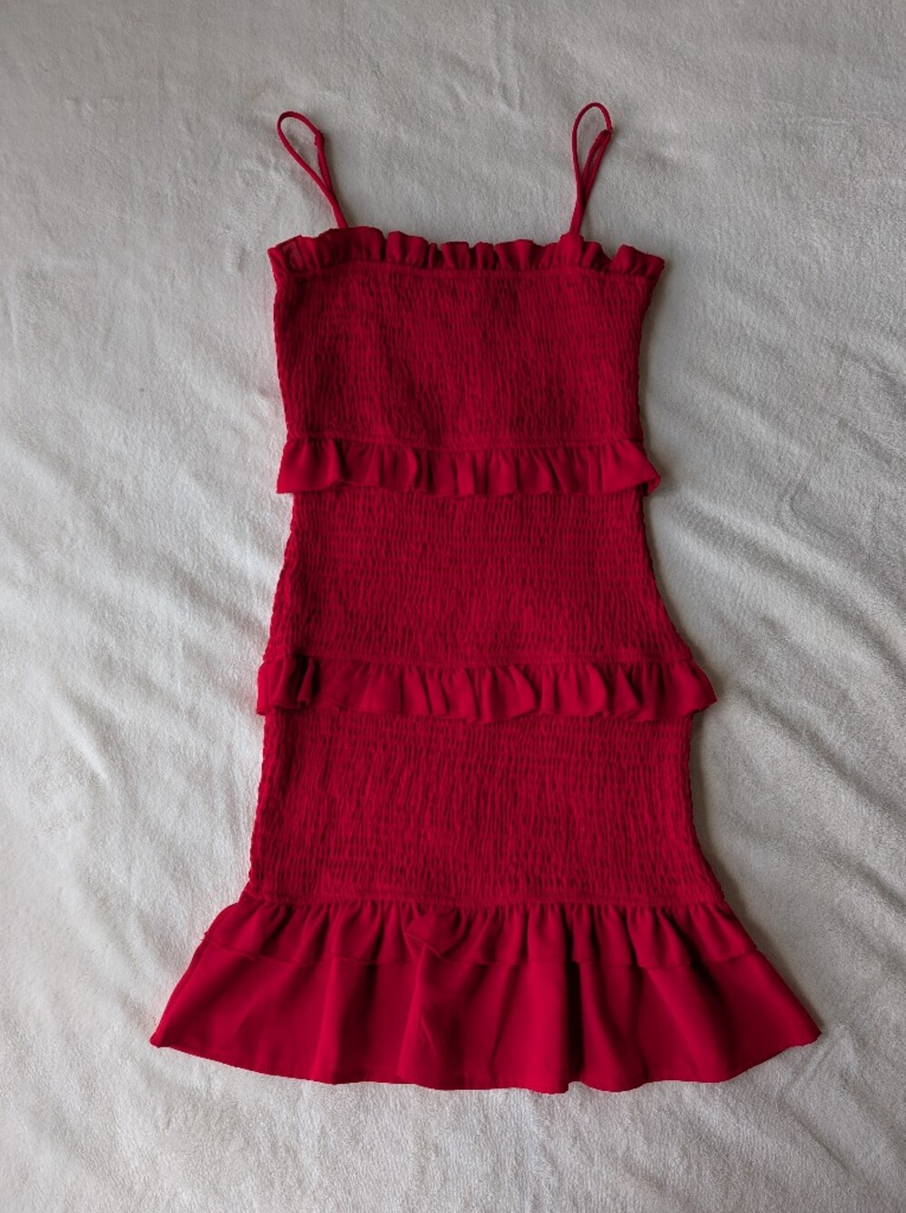 Hello Molly Red Ruffle Mini Dress - Picture 2 of 3